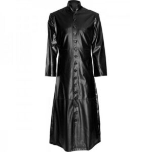 Preacher man Gothic PU Synthetic Leather Coat