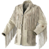 Cow Boy Suede Cow New Beige Western Men's Leather Jacket With Fringe