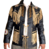 Cowboy Country Coat Western Wear Genuine Leather Fringe Bead