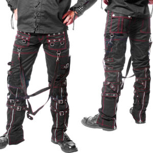 Men's Black Gothic Bondage Trouser