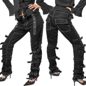 Women's Gothic Black Bondage Trousers