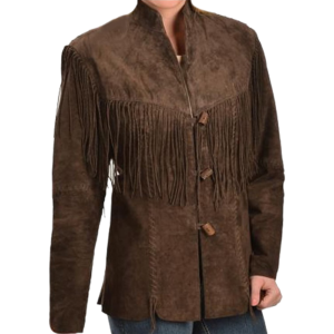 Cowlady Western Pure Leather Jacket Suede Fringes Beads