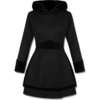 Gothic Ladies Black Fur Hooded Coat