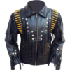 Western Wear Men Real Leather Jacket Fringes Beads