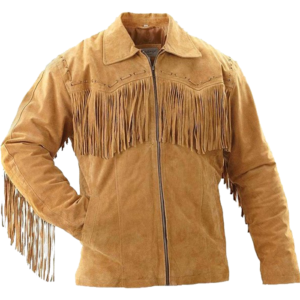 Cowboy Western Fringes Beads Leather Jacket
