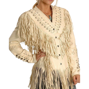 Cow Leather Native American Western Women's Jacket