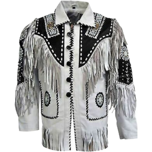 Cowboy Western Jacket, Eagle Beads And Fringes