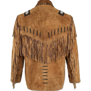 Cowboy Men Brown Suede Leather Jacket With Fringe