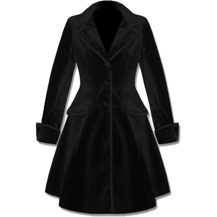 Gothic Ladies Black Velvet Frock Coat Gothic Ladies Black Velvet Frock Coat