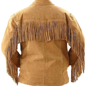 Cowboy Western Fringes Beads Leather Jacket