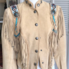 Western suede jacket with fringe beading
