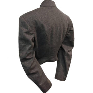 SLATE AND BLACK WOOL MILITARY BAND JACKET