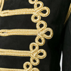 BLACK WOOL AND GOLD BRAID MILITARY JACKET