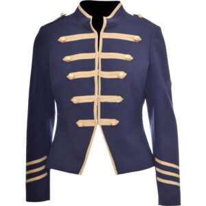 HUSSAR MEDIUM BLUE WOOL AND GOLD BRAID MILITARY JACKET