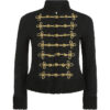 METALLIC SHEARLING MILITARY JACKET
