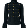 MILITARY BLACK WOOL WITH BLACK BRAID WOMEN JACKET