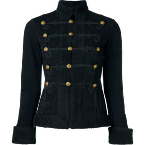 MILITARY BLACK WOOL WITH BLACK BRAID WOMEN JACKET