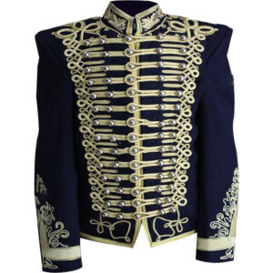 MILITARY STEAMPUNK MEDIUM BLUE WOOL JACKET