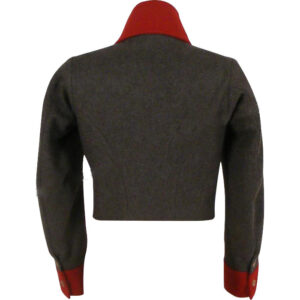 NURSE UNIFORM DARK GRAY WOOL MAIN BODY WITH RED WOOL COLLAR & CUFF
