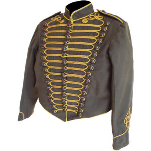 STEAMPUNK CIVIL WAR GREY COTTON MILITARY PARADE JACKET
