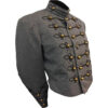 SLATE AND BLACK WOOL MILITARY BAND JACKET