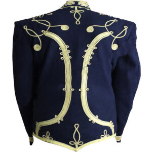 MILITARY STEAMPUNK MEDIUM BLUE WOOL JACKET