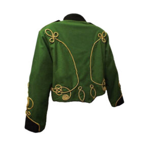 STEAMPUNK MILITARY JACKET IN BOTTLE GREEN WOOL