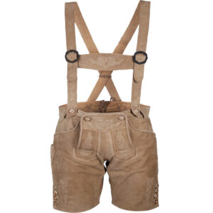 Imported Brown Buffalo Lederhosen with Belt and Suspenders