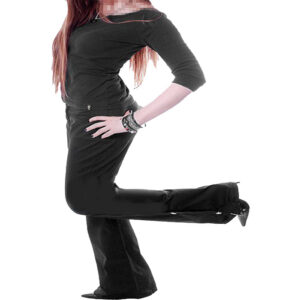 Women's Gothic Black Cyber Bondage Trouser