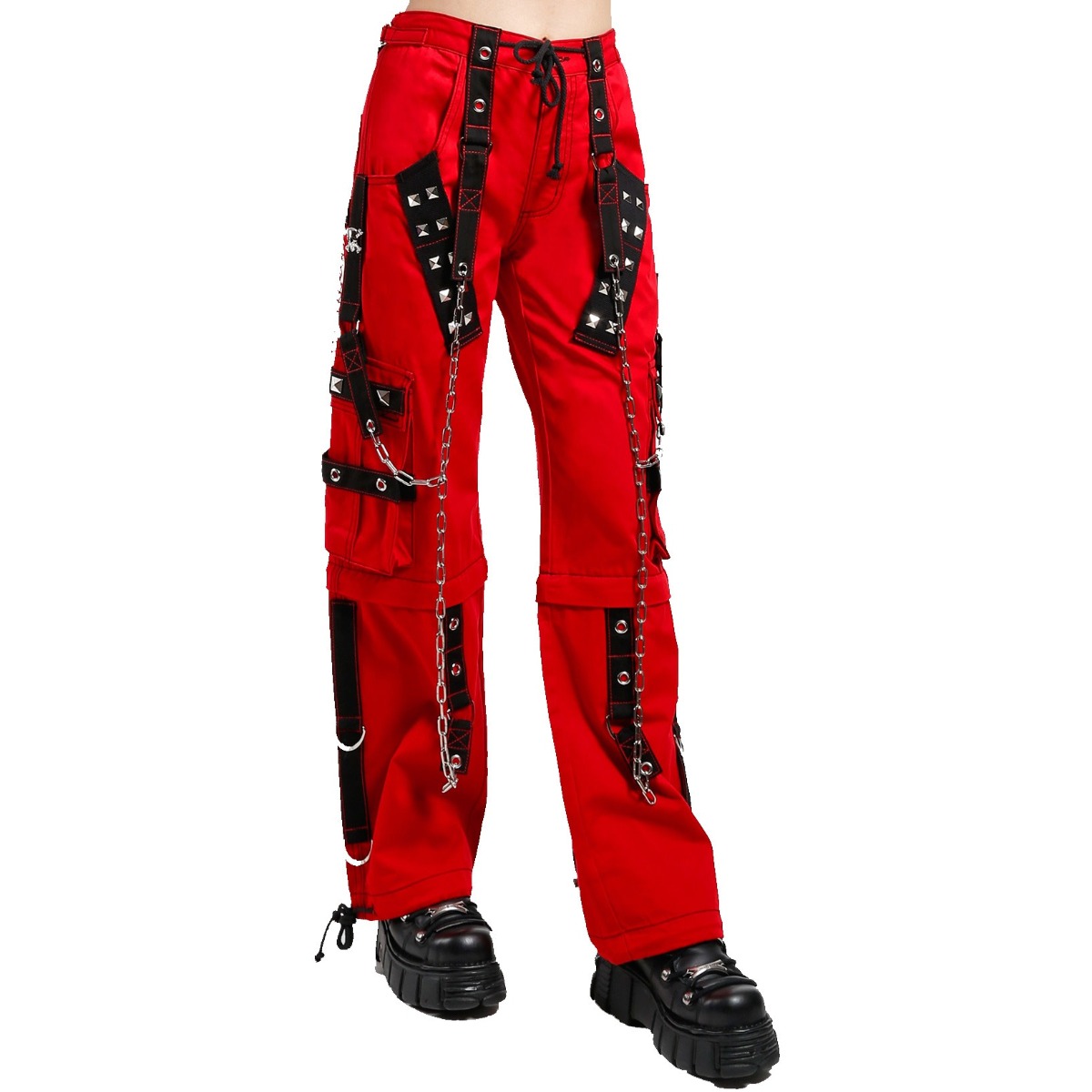 Gothic Bondage Handmade Alternative Punk Rock Red Baggy Tripp Pants-2724 Gothic Bondage Handmade Alternative Punk Rock Red Baggy Tripp Pants-2724