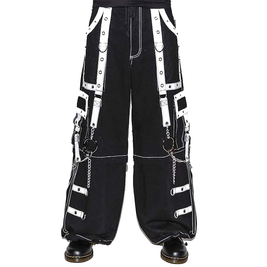 Gothic Men’s Bondage Cyber Pant Chain Techno Rock Punk Pants-0