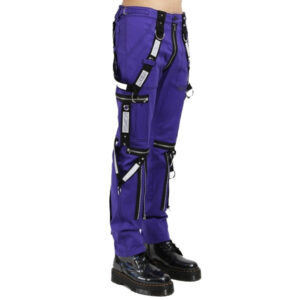 Gothic Men's Electric Pants Purple-2739