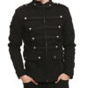 Gothic Military Band Black Jacket for Men Vintage Goth Coat Jacket STEAMPUNK