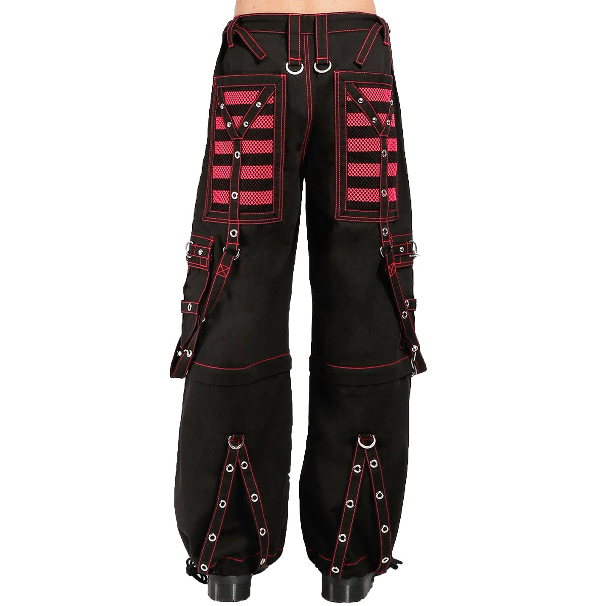 GOTHIC PUNK ROCKER CYBER GOTH BLACK PINK STEAMPUNK BIKER PANT-2767