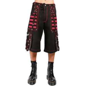 GOTHIC PUNK ROCKER CYBER GOTH BLACK PINK STEAMPUNK BIKER PANT-2768