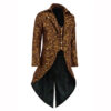 Handmade Men Tail coat Jacket Gold Brocade Goth Steampunk Victorian Tailcoat