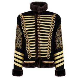 New Napoleonic Hussars Uniform Military Style Tunic Pelisse Jimi Hendrix Jacket Parade Drummer Officer Faux Fur