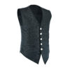 Men’s Brocade Black Damask Velvet Gothic Vest Waistcoat-0