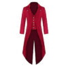 Men’s Red Cotton Twill STEAMPUNK TAILCOAT Jacket Goth Victorian Coat Trench USA