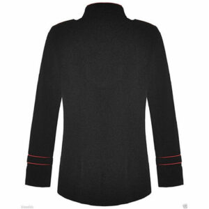 New Men’s Military Style Coat Jacket Black Red Gothic Steampunk 1