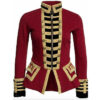 New Women’s Red Wool French Terry Officer’s Military Band Jacket