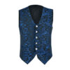 Premium Men’s Designer Stylish Casual Brocade Blue Vest-0