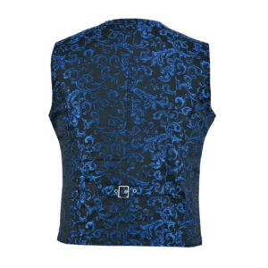 Premium Men’s Designer Stylish Casual Brocade Blue Vest-2969