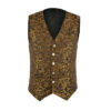 Premium Men’s Designer Stylish Casual Brocade Gold Vest-0