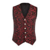 Premium Men’s Designer Stylish Casual Brocade Red Vest-0