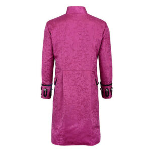 Renaissance Men’s Purple Brocade Goth Steampunk Victorian Frock Coat USA-3050