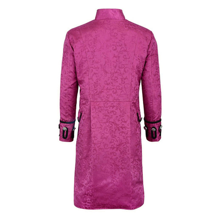 Renaissance Men’s Purple Brocade Goth Steampunk Victorian Frock Coat USA-3050