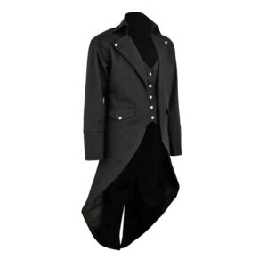 Men’s Black Cotton Twill STEAMPUNK TAILCOAT Jacket Goth Victorian Coat