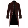 Men’s Velvet Renaissance Burgundy Handmade Frock Coat Gothic Victorian Jacket Steampunk