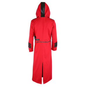 Scorpion Mens Punisher Hooded Trench Coat Long Jacket Red Black Gothic Steampunk